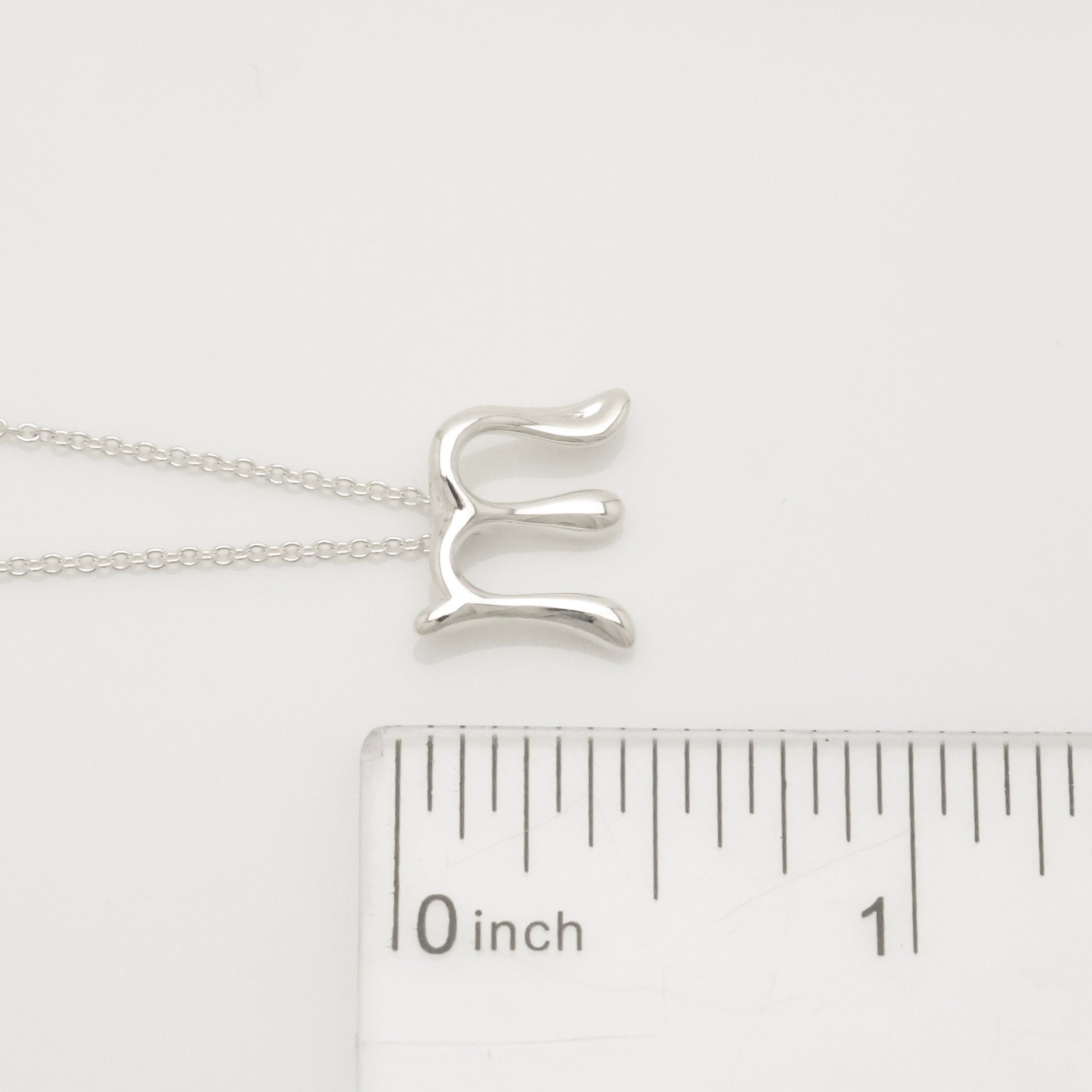 Tiffany & Co. Initial Letter "M" Necklace Pendant Sterling Silver 925