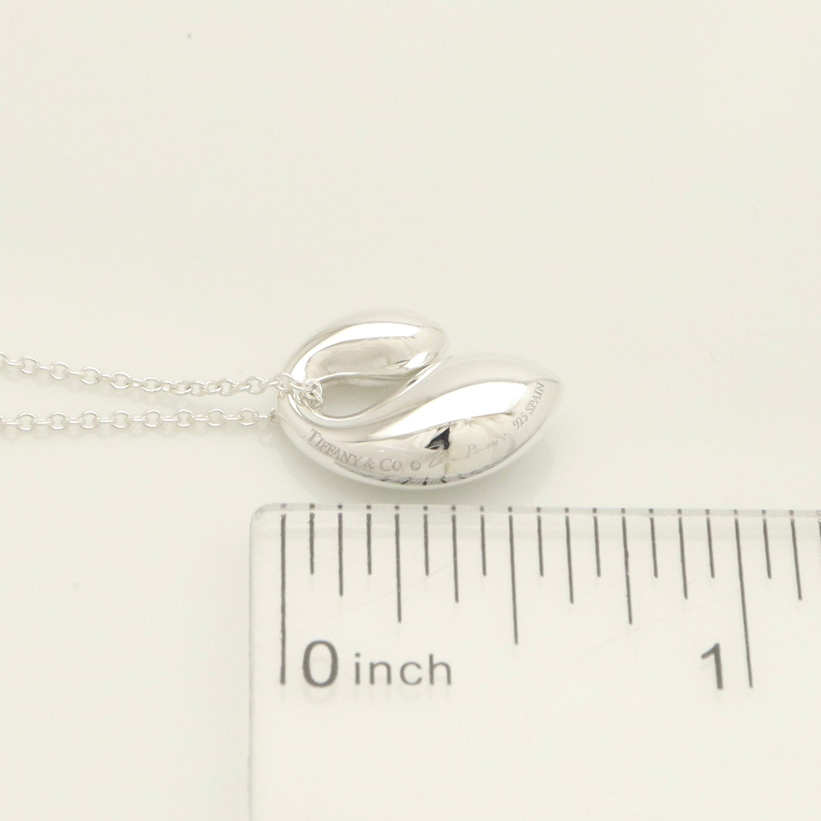 Tiffany & Co. Elsa Peretti Sterling Silver Double Teardrop Pendant Necklace