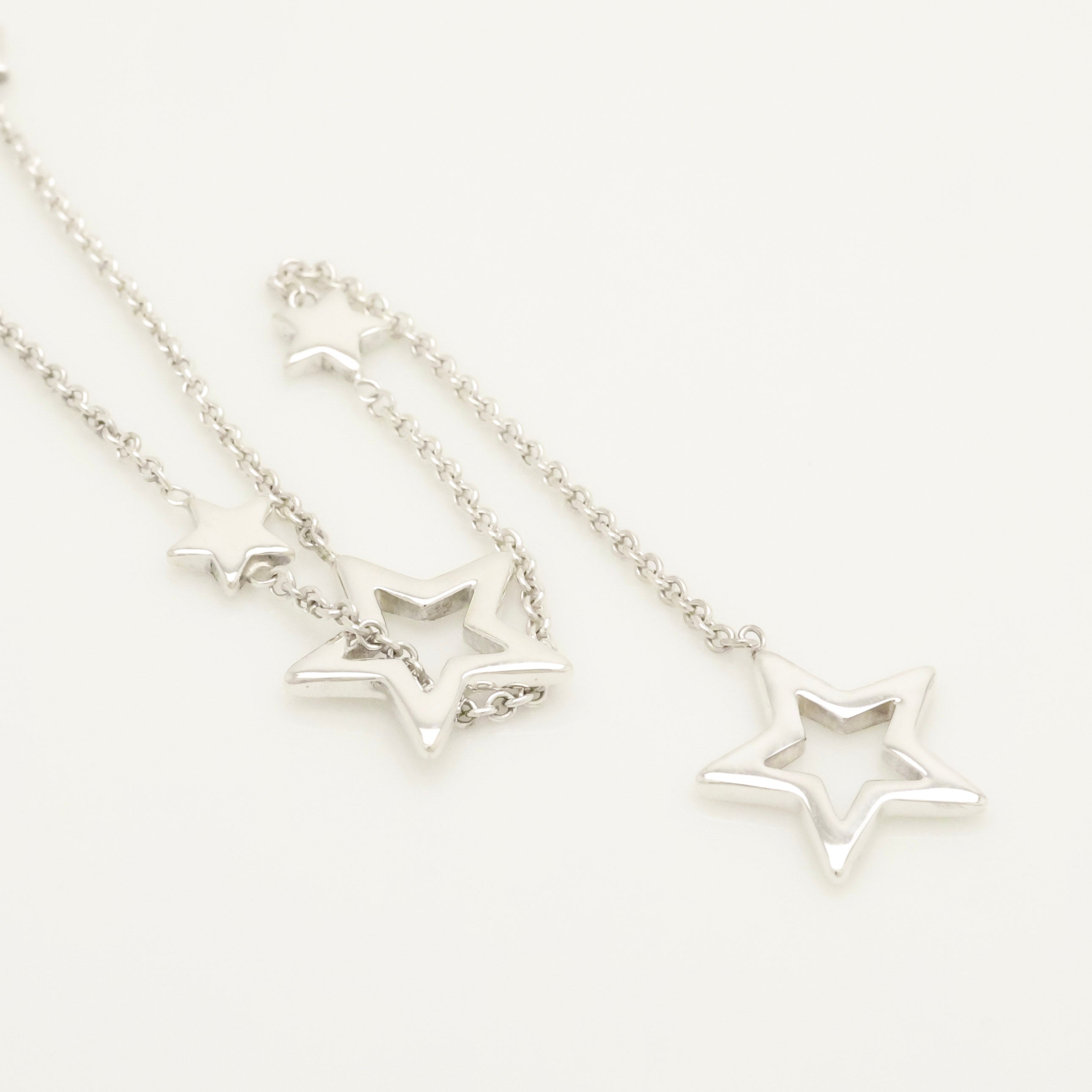 Tiffany & Co. Star Link Lariat Necklace Pendant Sterling Silver 925