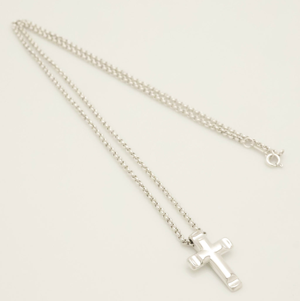  Tiffany & Co. Picasso Groove Cross Necklace Sterling Silver 925 