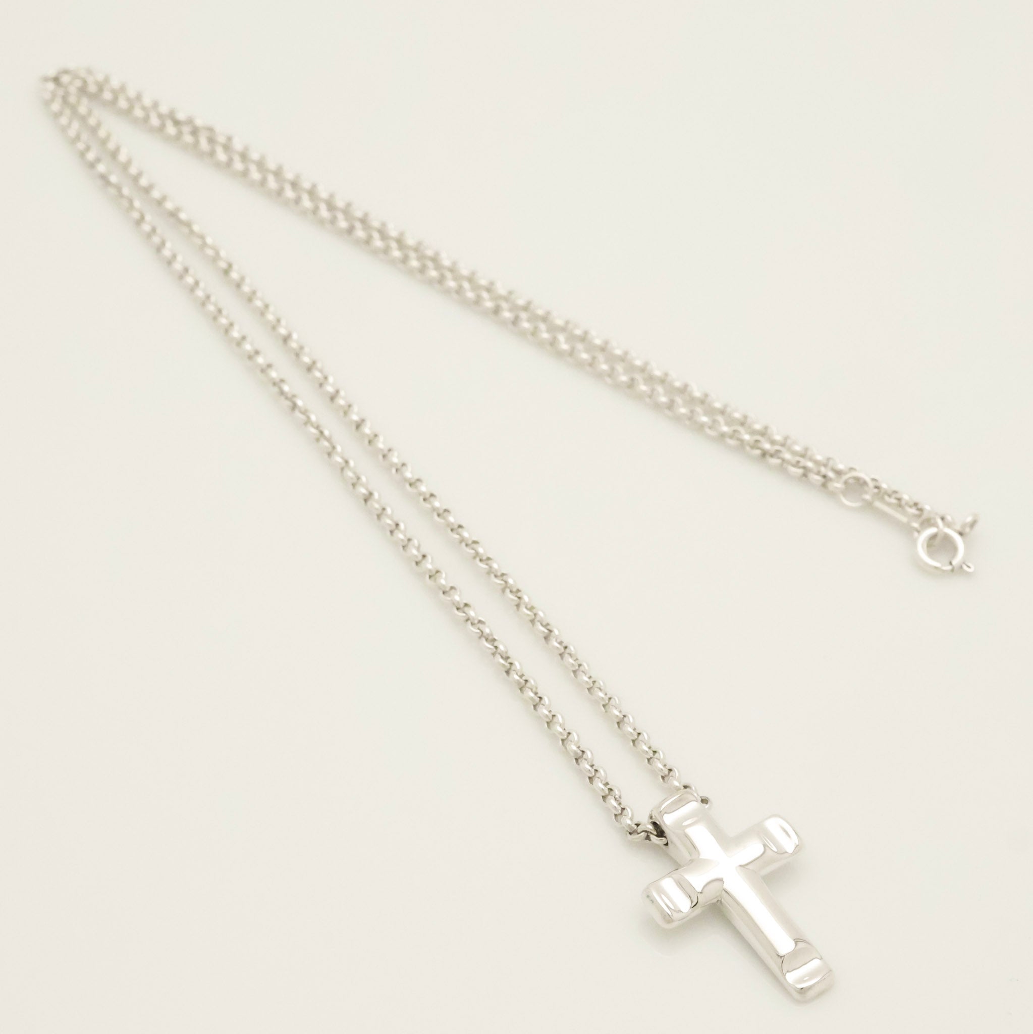  Tiffany & Co. Picasso Groove Cross Necklace Sterling Silver 925 