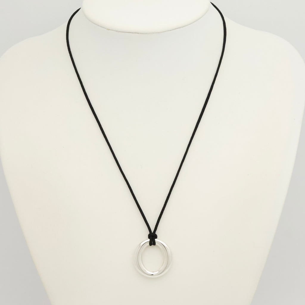  Tiffany & Co. Seviana Silk Cord Necklace Sterling Silver 925