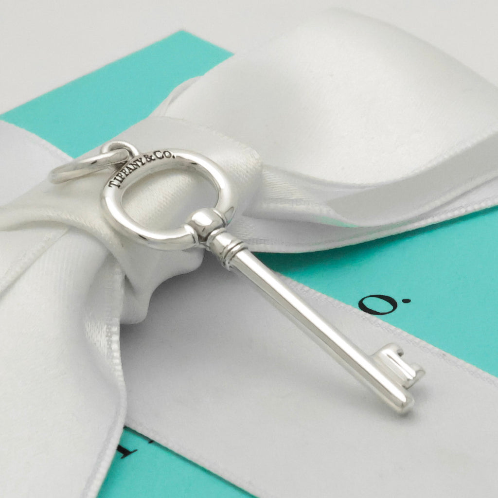 Tiffany & Co. Oval Key Pendant Charm Sterling  Sterling Silver 925