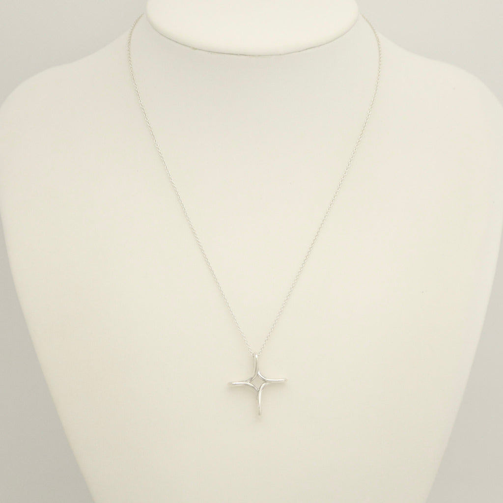  Tiffany & Co.. Infinity Cross Necklace Pendant Silver 925 