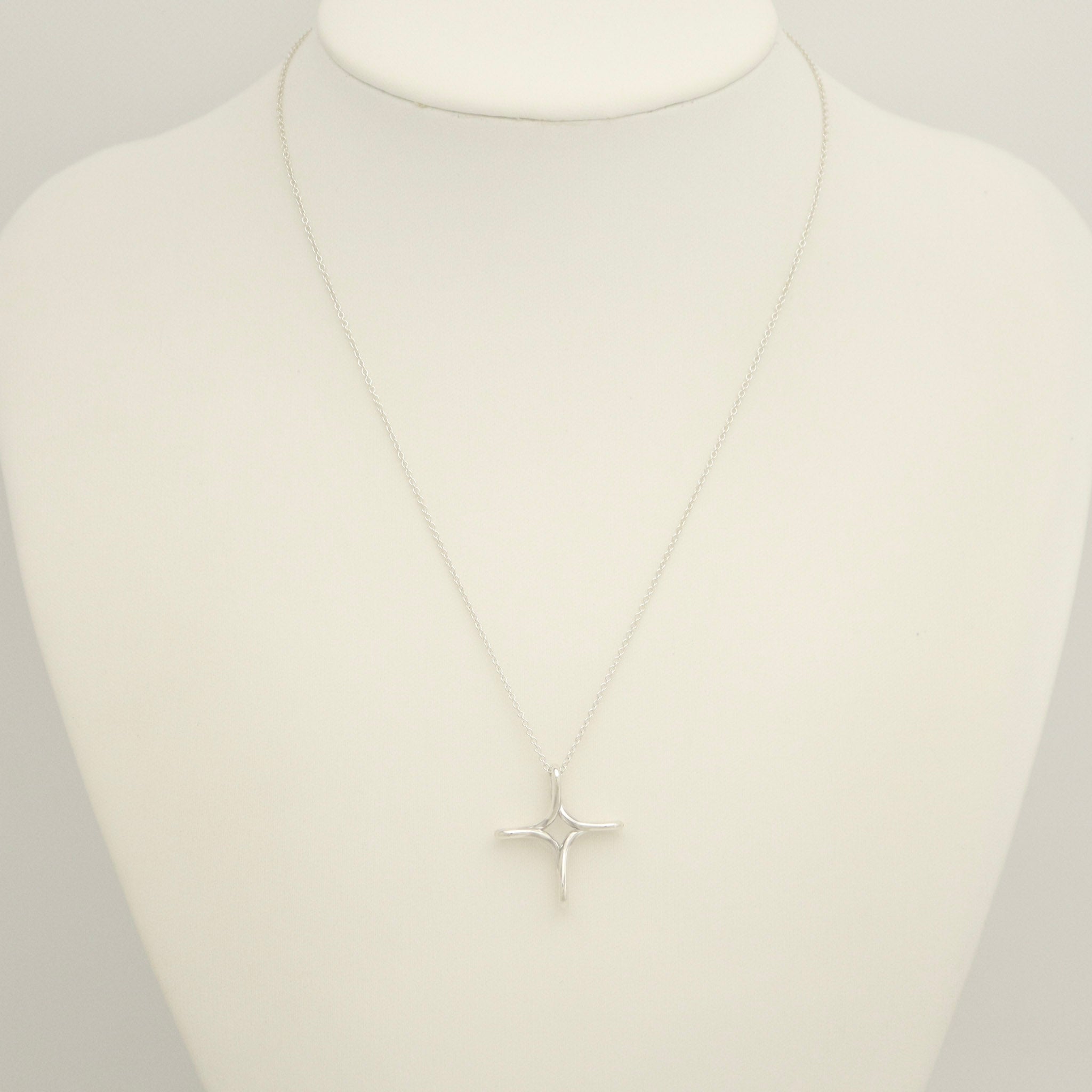  Tiffany & Co.. Infinity Cross Necklace Pendant Silver 925 