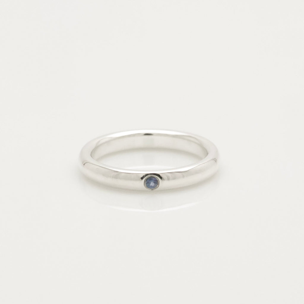 Tiffany & Co. Sapphire Stacking Band Ring Size 4.25-4.5 Sterling Silver 925