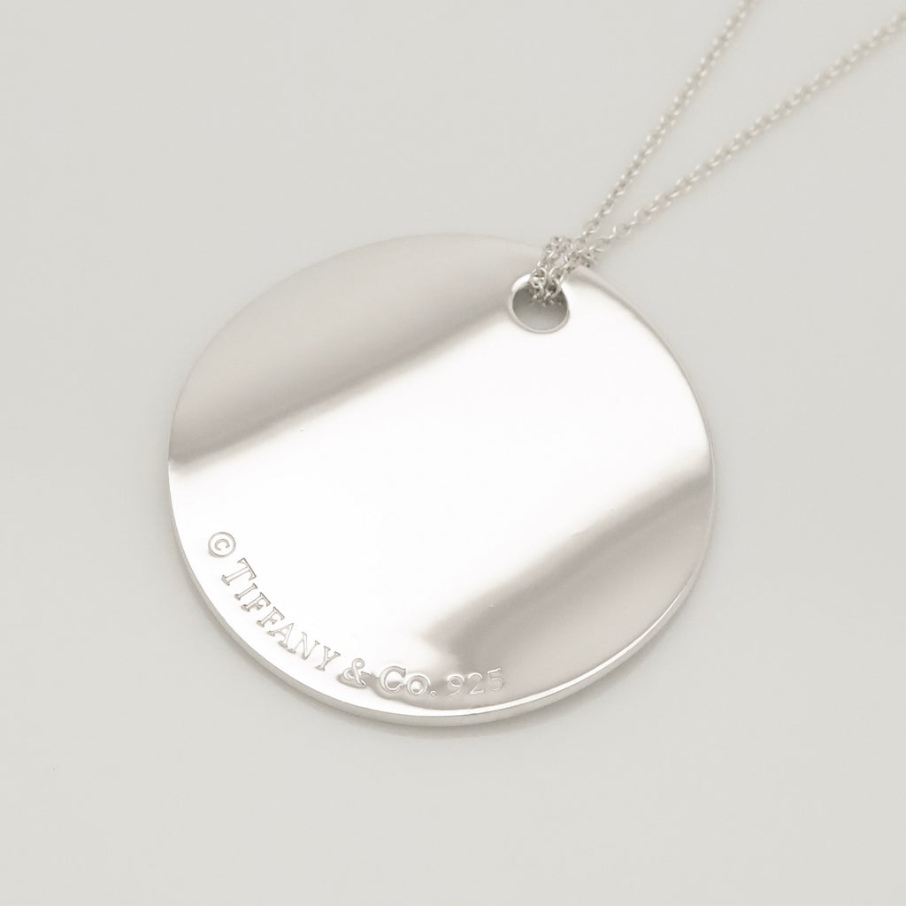 Tiffany & Co. Notes New York XL Large Wavy Round Circle Necklace Sterling Silver 925