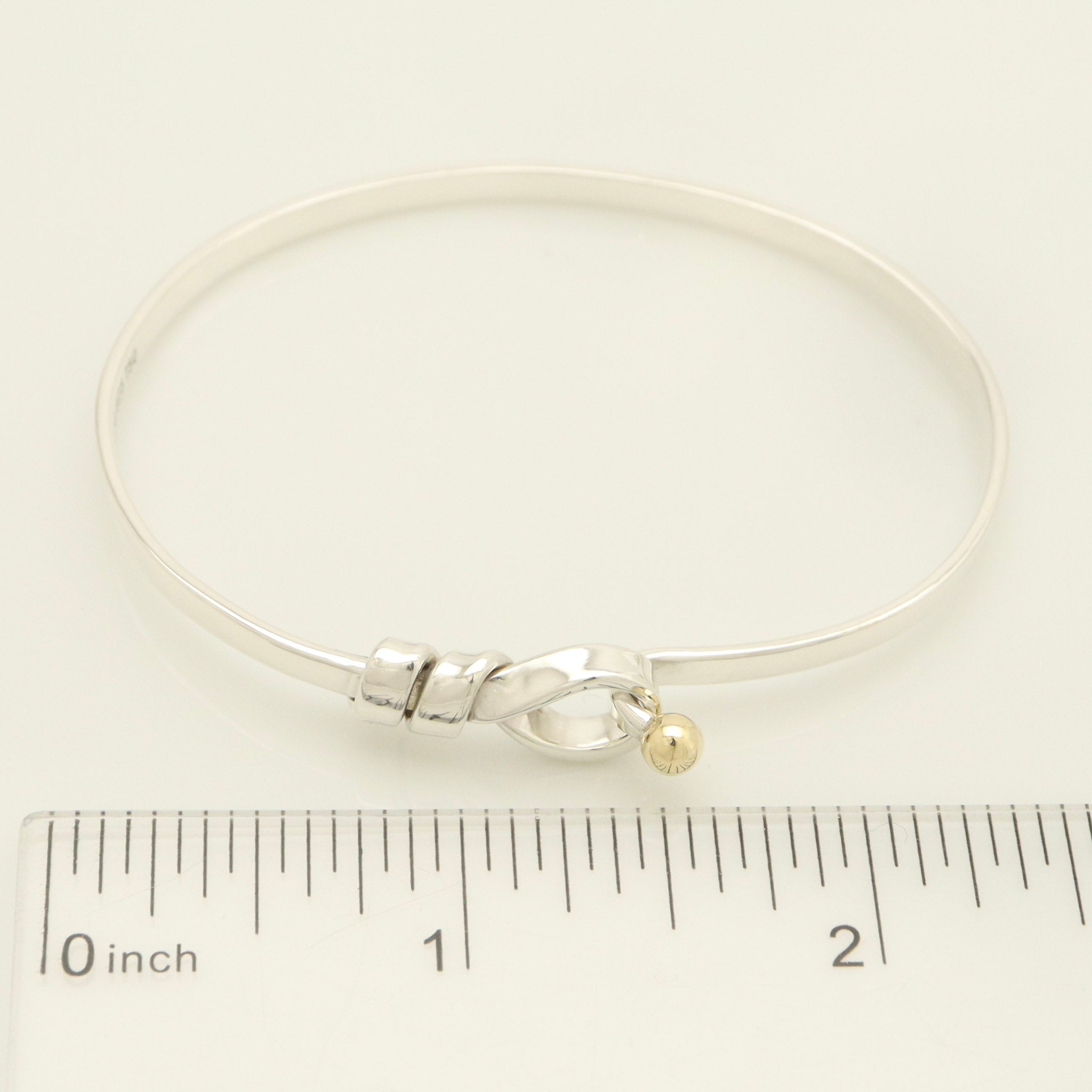 Tiffany & Co. Hook & Eye Bangle Sterling Silver 925 Gold 18k