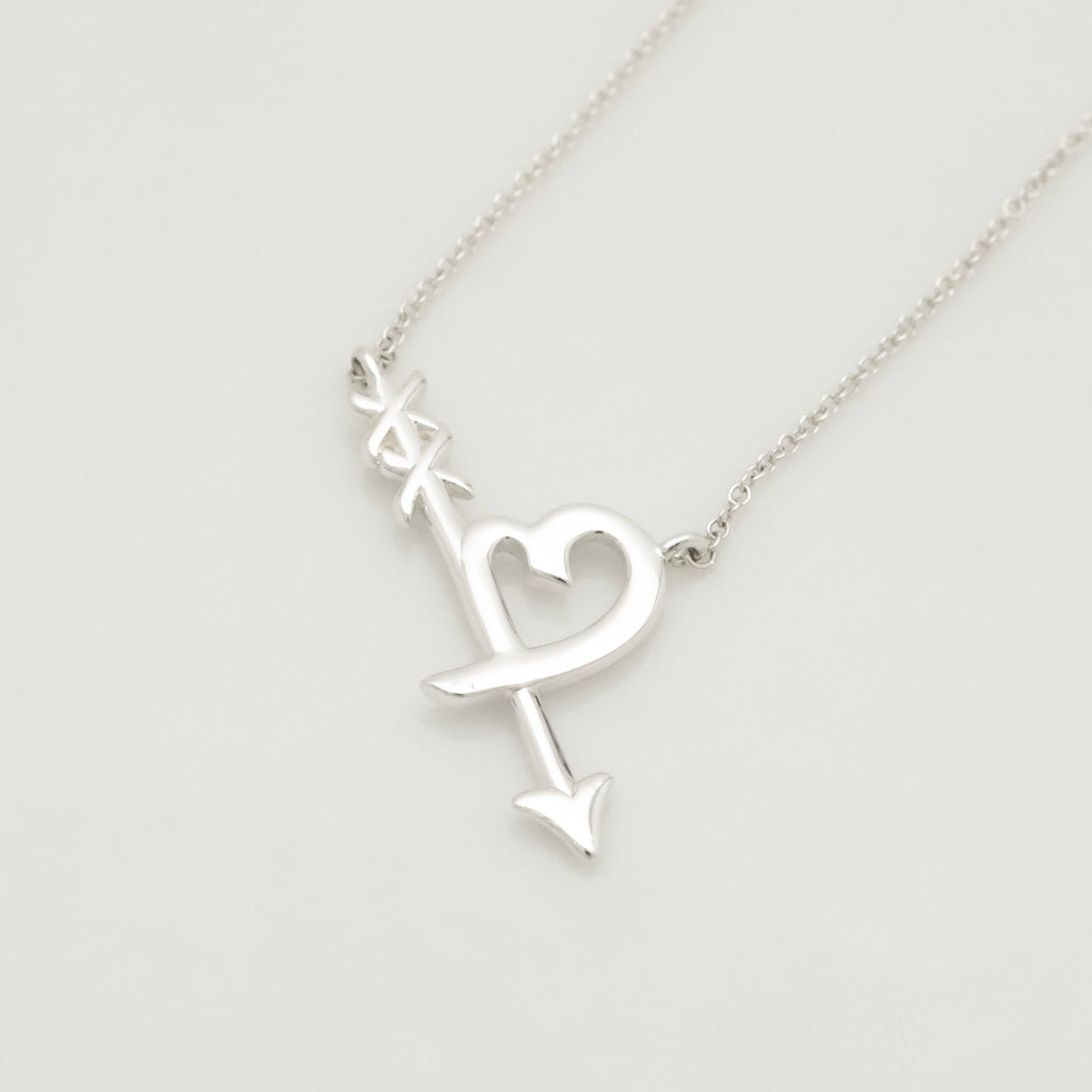  Tiffany & Co. Loving Heart Arrow Necklace Sterling Silver 925 