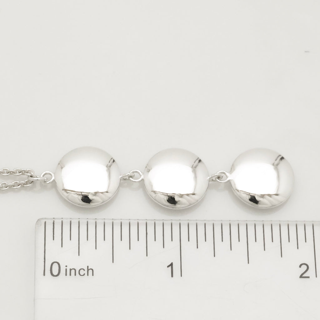Tiffany & Co. Three Circle Drop Disk Pendant Dangle Necklace Sterling Silver 925