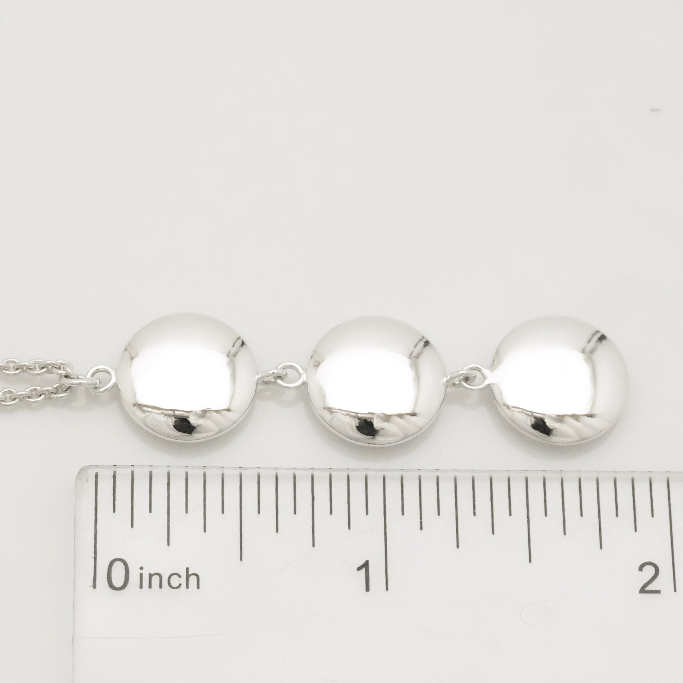 Tiffany & Co. Three Circle Drop Disk Pendant Dangle Necklace Sterling Silver 925