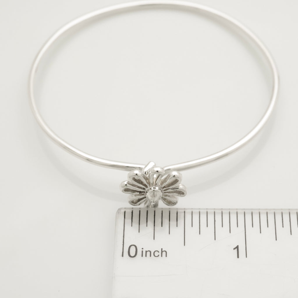 Tiffany & Co. Daisy Flower Hook Bangle Bracelet  Sterling Silver 925