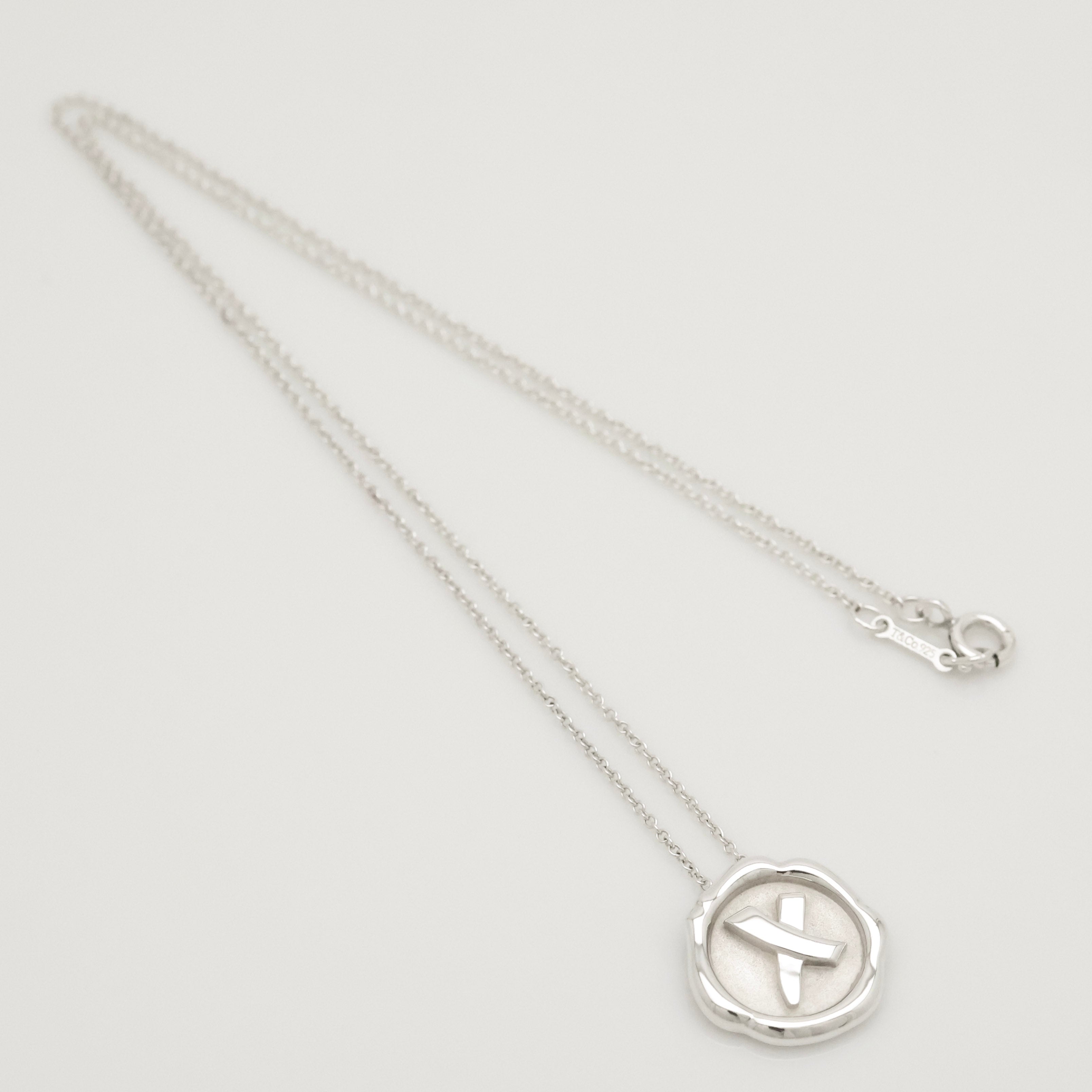 Tiffany & Co. Picasso Kiss X Sealing Stamp Necklace Sterling Silver 925