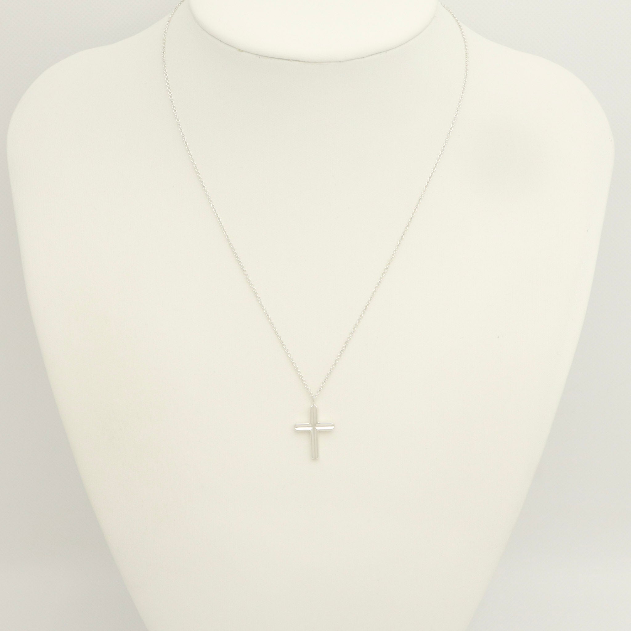  Tiffany & Co. Picasso Groove Cross Necklace Sterling Silver 925 