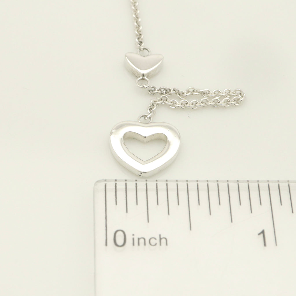 Tiffany & Co. Heart Link Lariat Necklace Pendant Sterling Silver 925