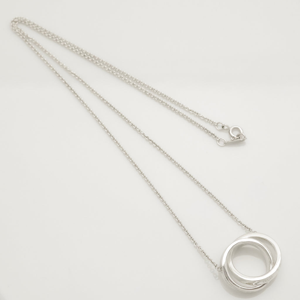 Tiffany & Co. 1837 Interlocking Circles Lariat Necklace Sterling Silver 925