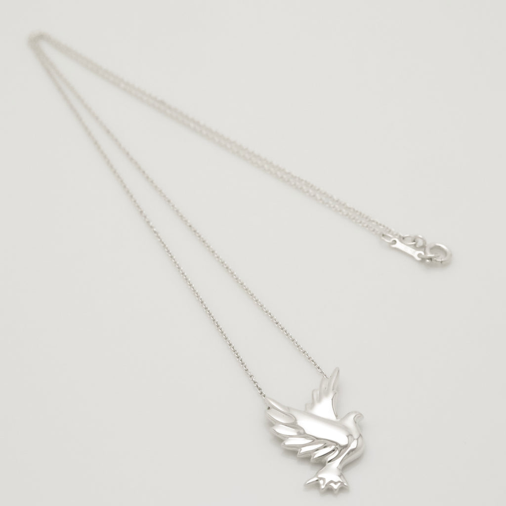 Tiffany & Co. Picasso Dove Bird Pendant Necklace Sterling Silver 925