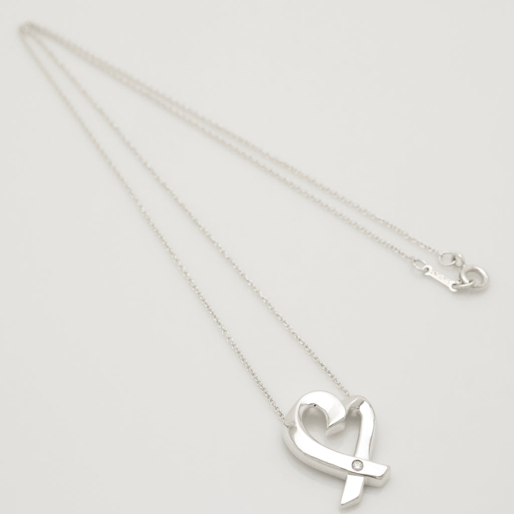 TIFFANY&Co. ミディアム ラビング ハート 1P ダイヤモンド パロマピカソ ネックレス AG925