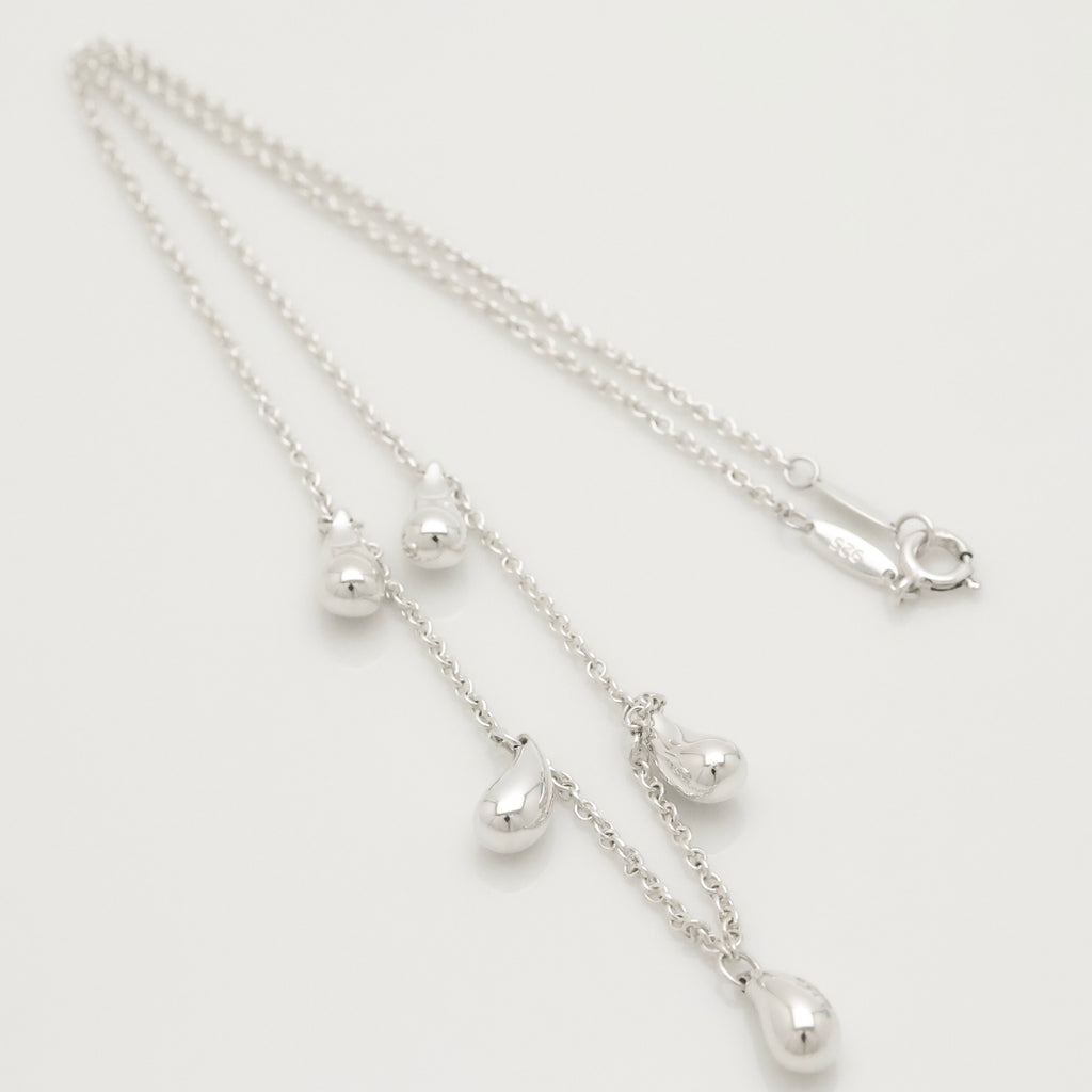 Tiffany & Co. Elsa Peretti Five 5 Teardrop Necklace Sterling Silver 925