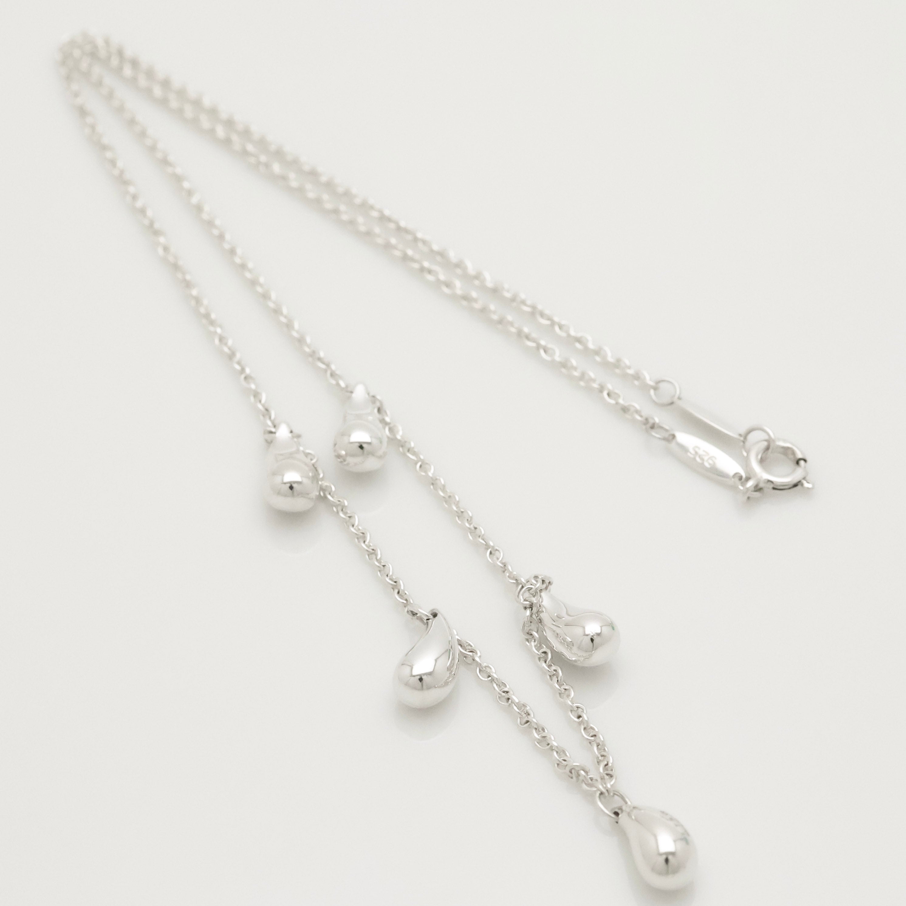 Tiffany & Co. Elsa Peretti Five 5 Teardrop Necklace Sterling Silver 925