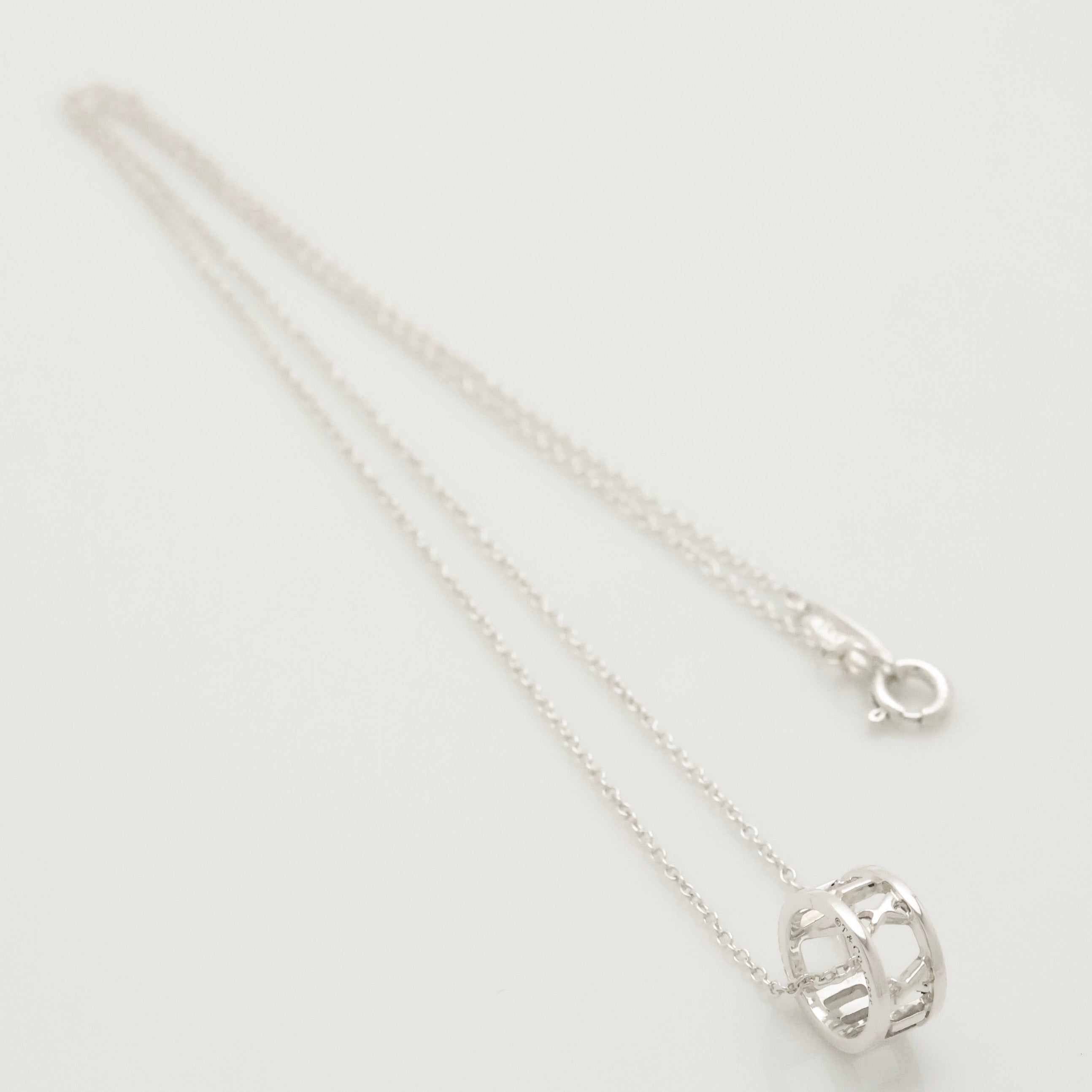  Tiffany & Co. Atlas Ring Pendant Necklace Sterling Silver 925