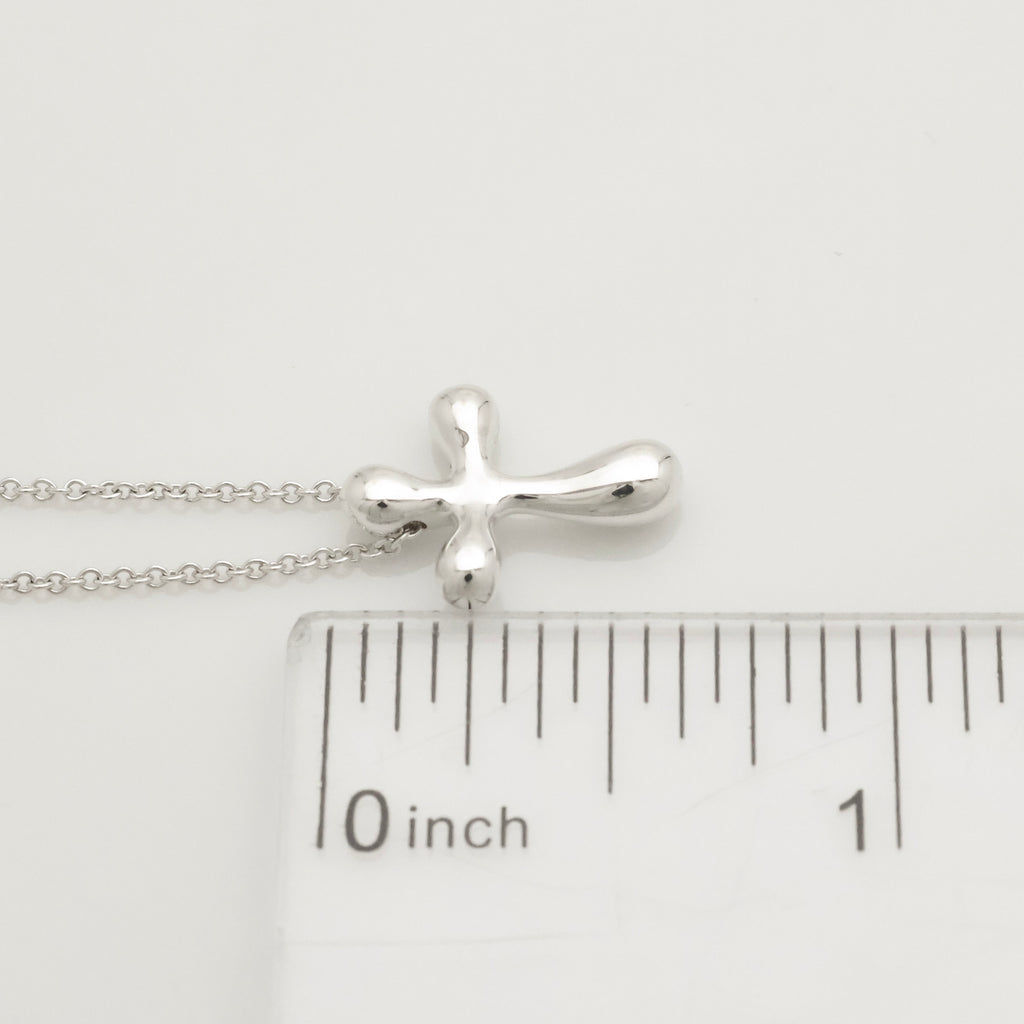  Tiffany & Co. Small Cross Pendant Necklace  Sterling Silver 925 