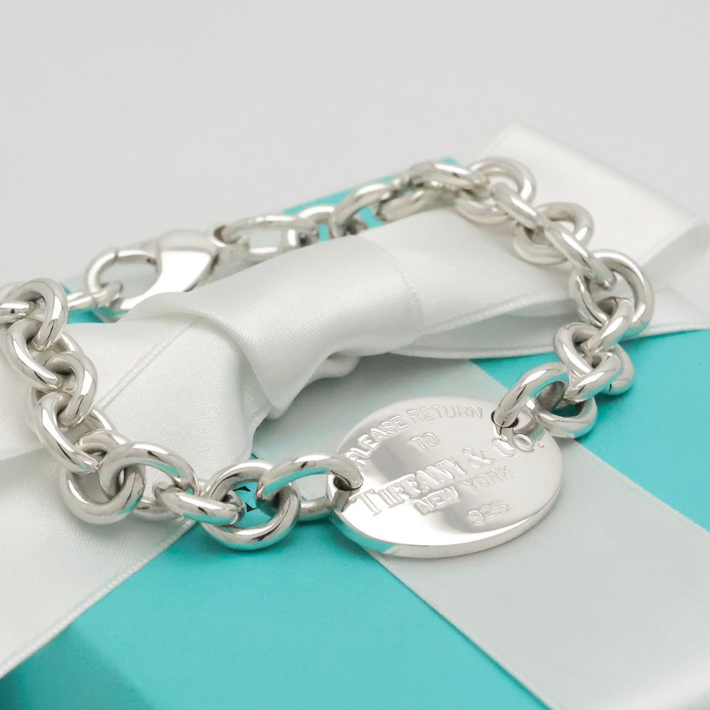 TIFFANY&Co. リターントゥ ティファニー オーバル タグ チャーム チェーン ブレスレット AG925