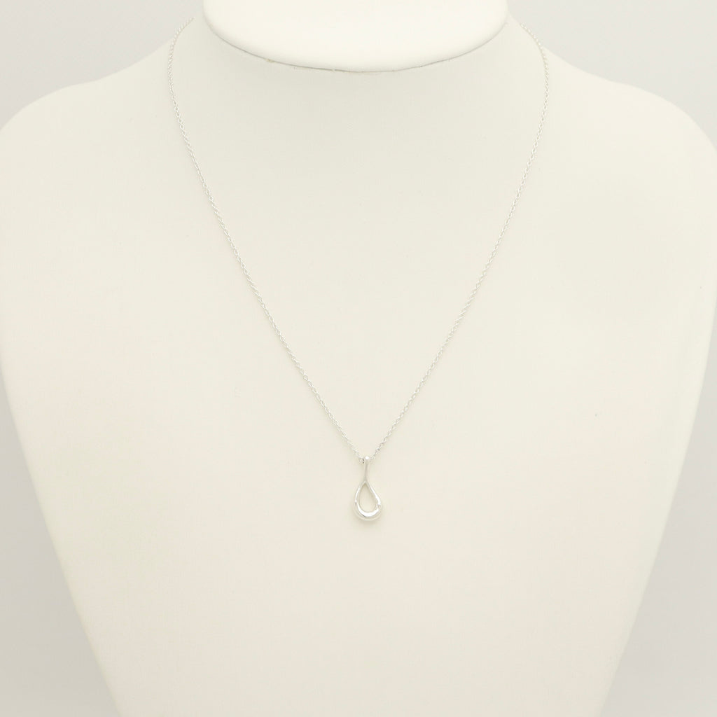  Tiffany & Co. Open Teardrop Necklace Pendant Sterling Silver 925 