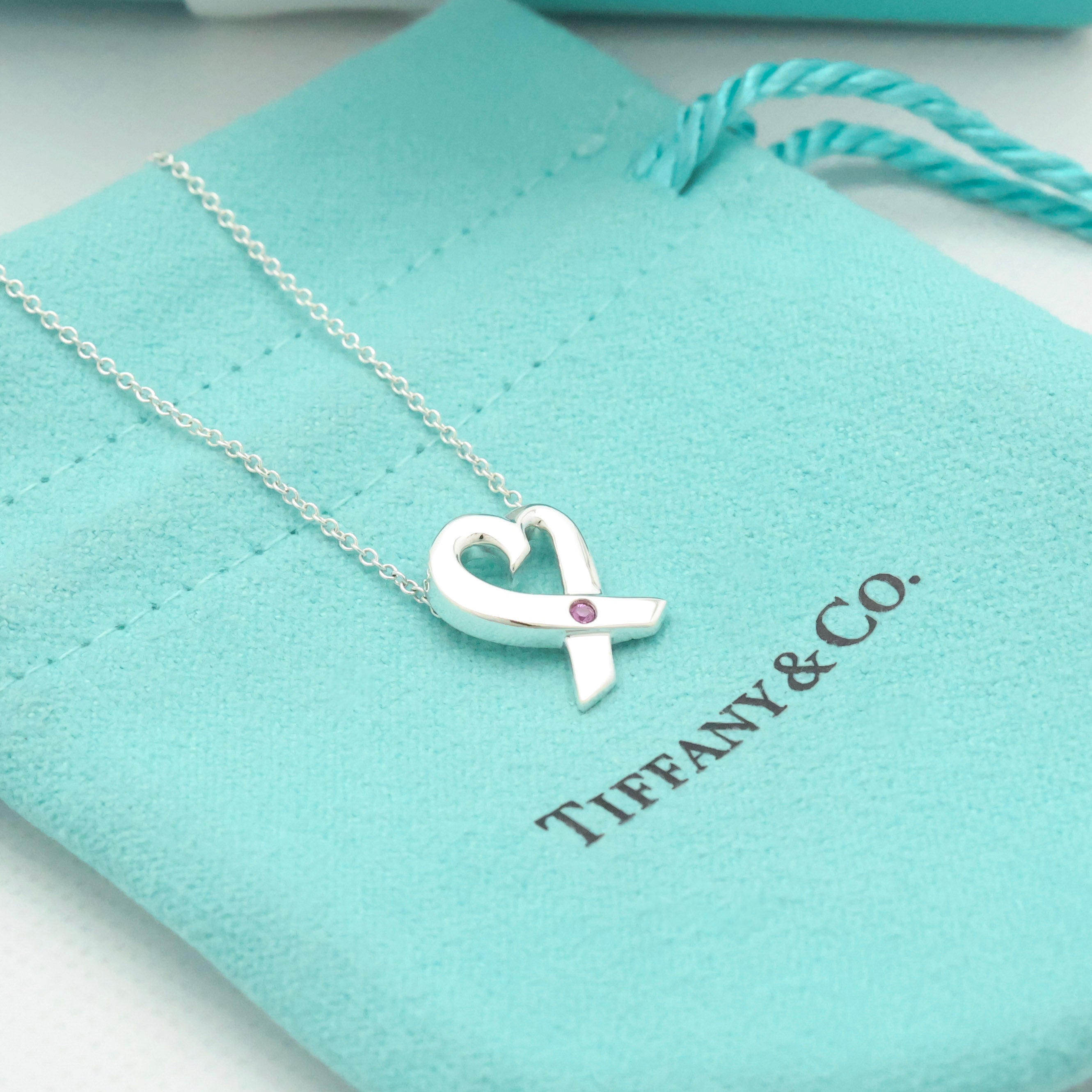 TIFFANY&Co. ラビング ハート ピンク サファイア パロマピカソ ネックレス AG925