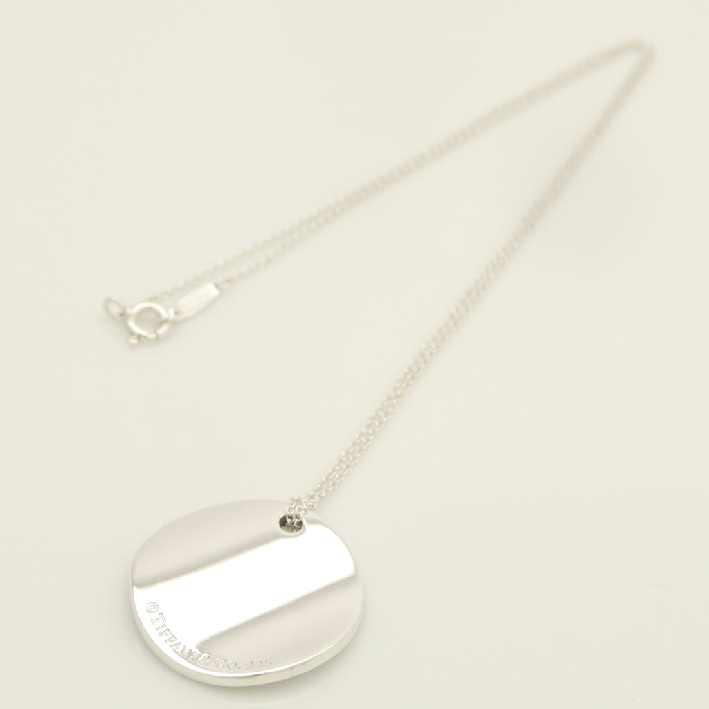 Tiffany & Co. Notes New York Large Wavy Round Circle Necklace Sterling Silver 925
