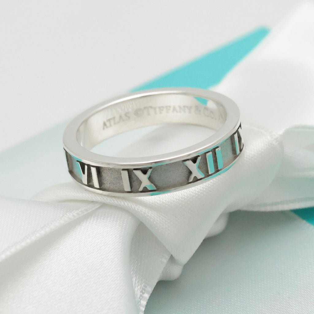 Tiffany & Co. Atlas Ring Size US 5.25 Sterling Silver 925