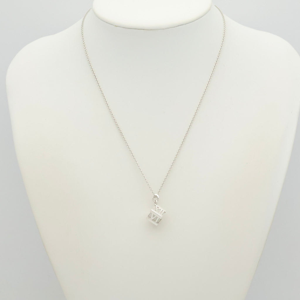  Tiffany & Co. Atlas Cube Necklace Pendant  Sterling Silver  925 