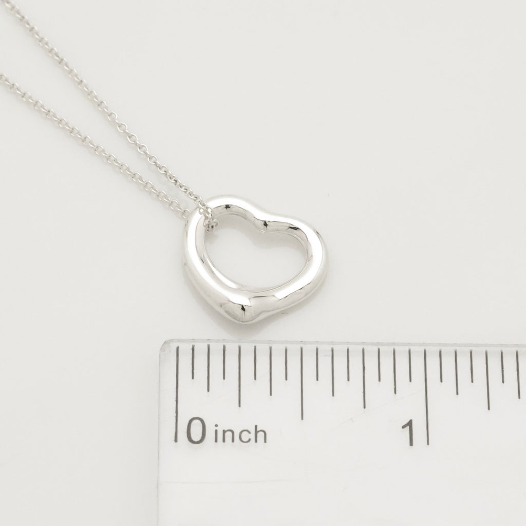 Tiffany & Co. Open Heart Pendant Necklace Sterling Silver 925