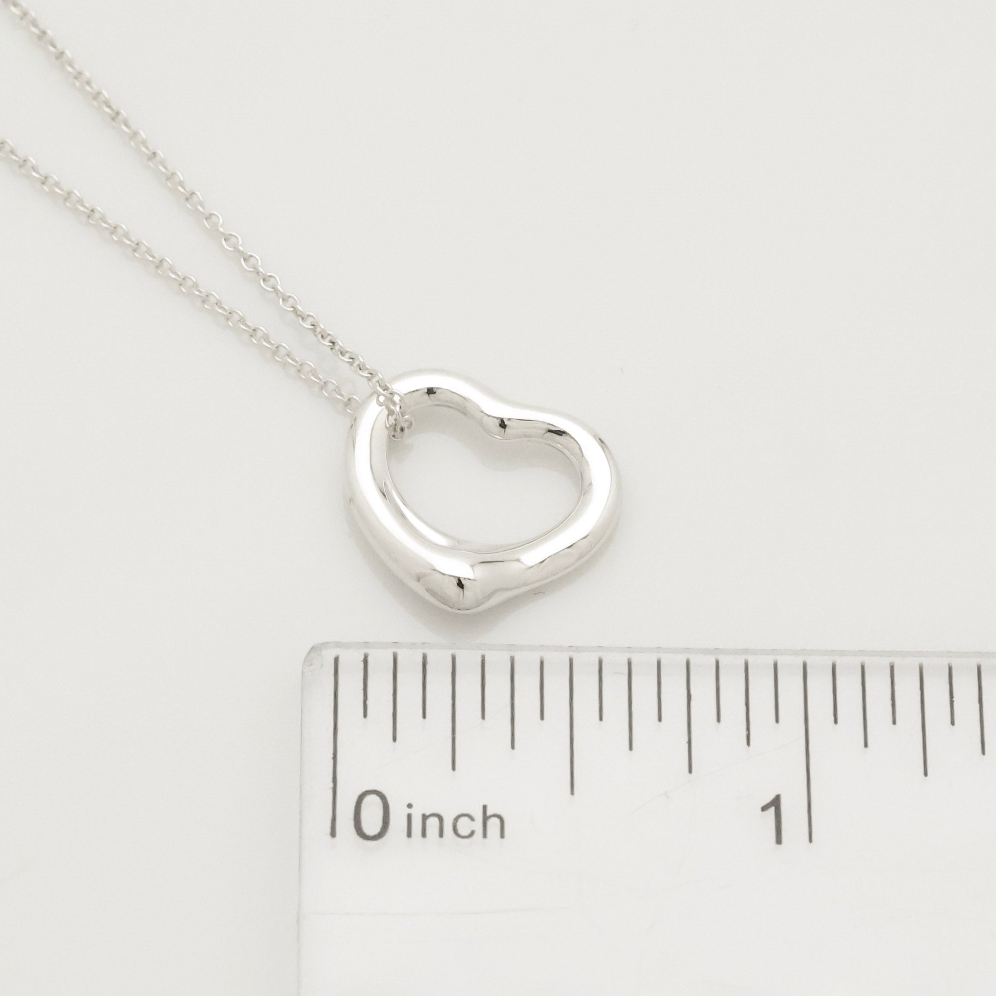 Tiffany & Co. Open Heart Pendant Necklace Sterling Silver 925