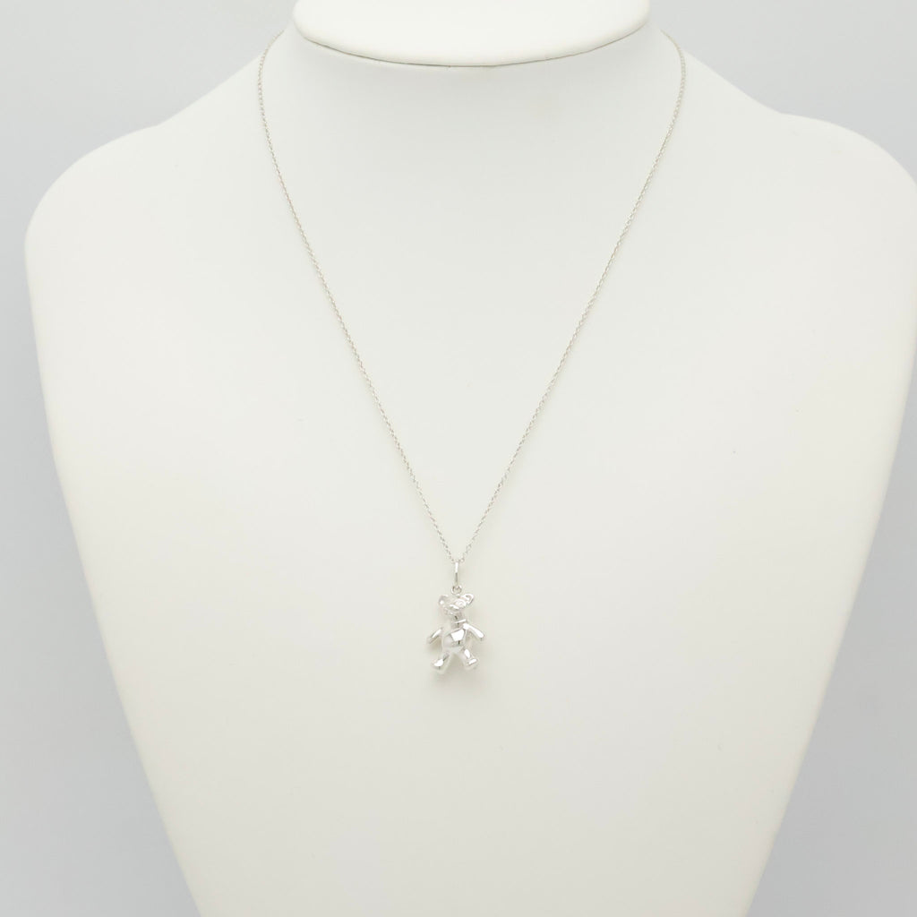 Tiffany & Co. Teddy Bear Pendant Necklace Sterling Silver 925 
