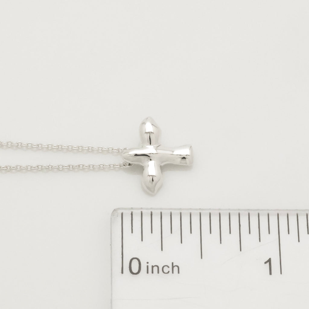  Tiffany & Co Peretti Dove Bird Cross Necklace Sterling Silver 925 