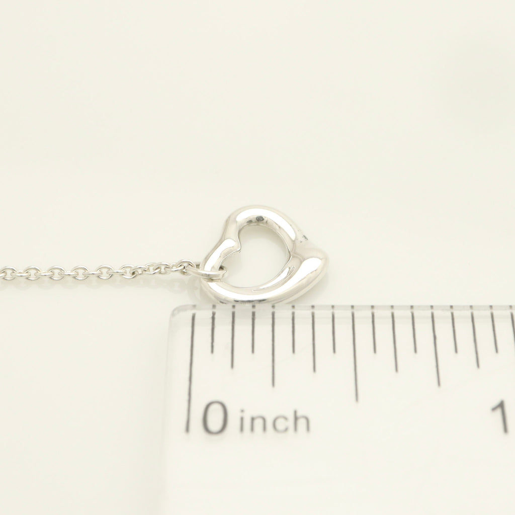 Tiffany & Co Elsa Peretti Open Heart Drop Dangle Earrings Sterling Silver 925