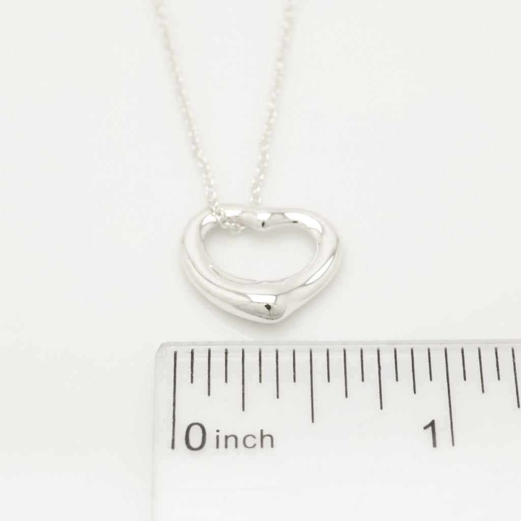 Tiffany & Co. Open Heart Pendant Necklace Sterling Silver 925