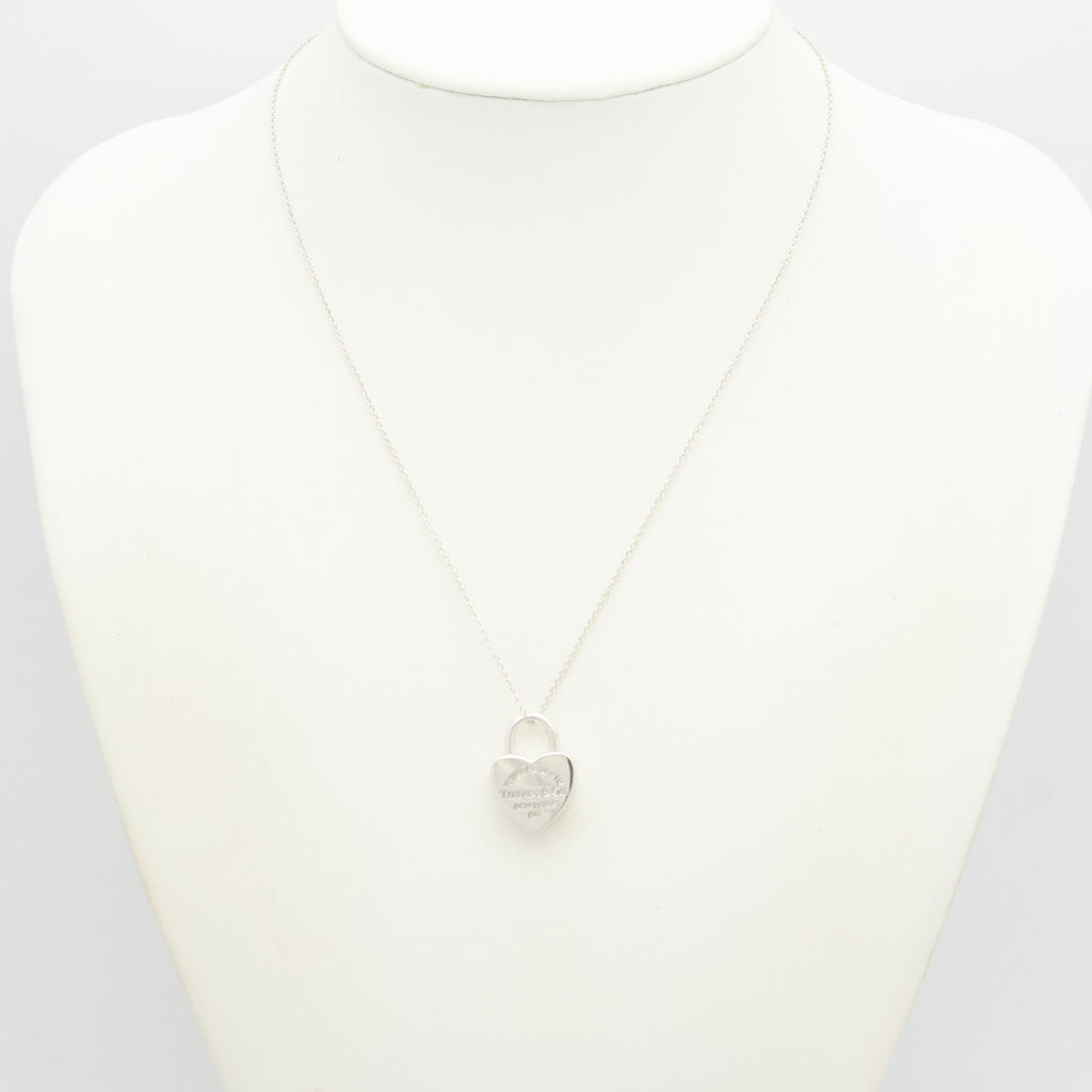 Tiffany & Co. Return to Heart Lock Padlock Necklace Sterling Silver 925