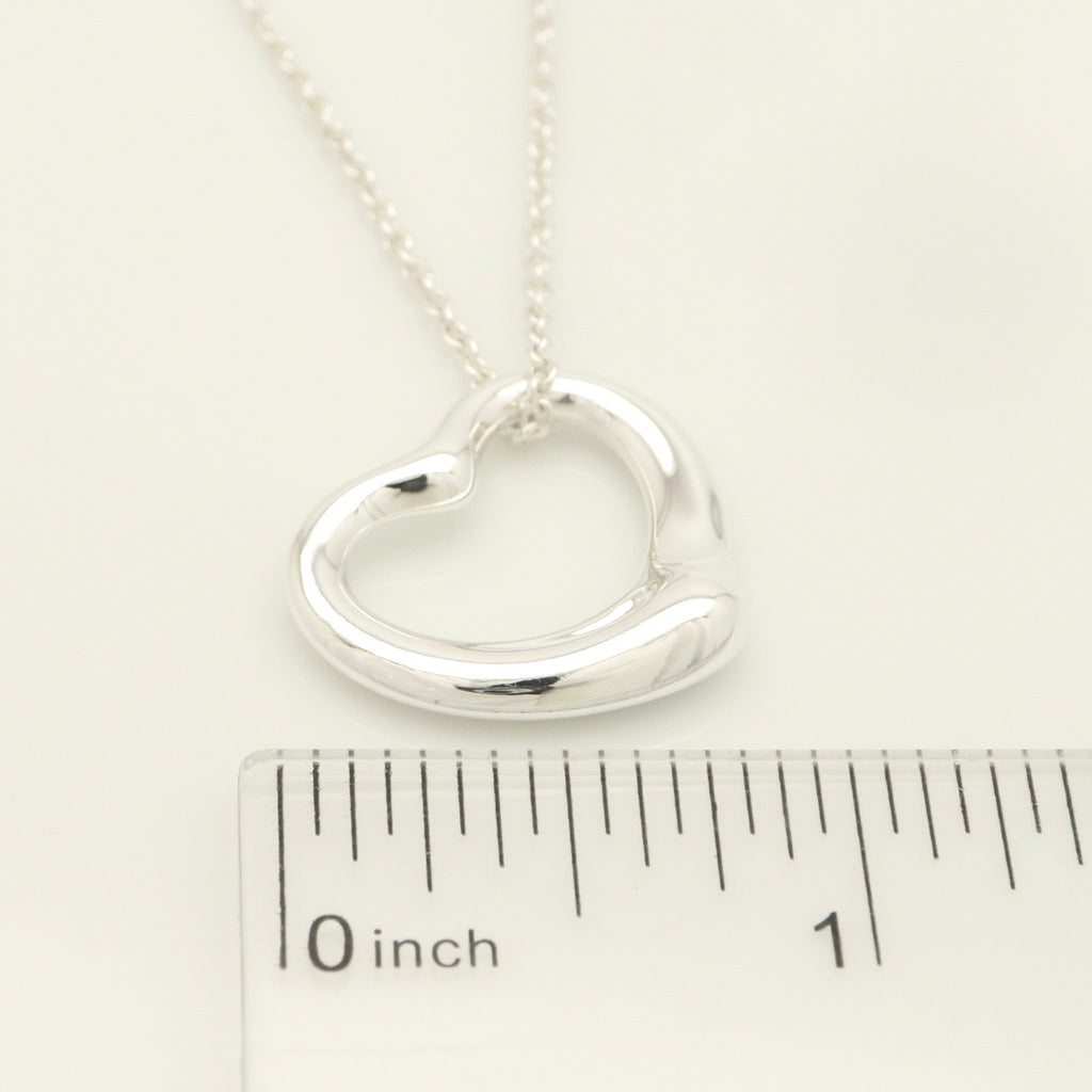 Tiffany & Co. Open Heart Pendant Necklace Sterling Silver 925