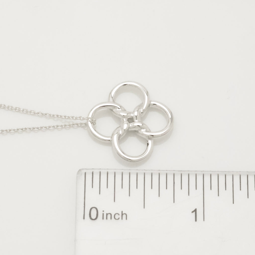 Tiffany & Co. Quadrifoglio Four Leaf Clover Necklace Sterling Silver 925