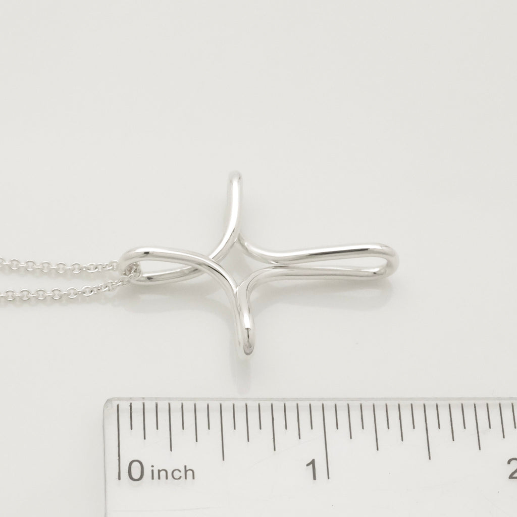 TIFFANY & Co. Open Cross Infinity Elsa Peretti Necklace  Sterling Silver 925