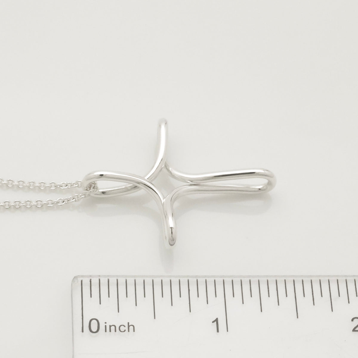 TIFFANY & Co. Open Cross Infinity Elsa Peretti Necklace  Sterling Silver 925