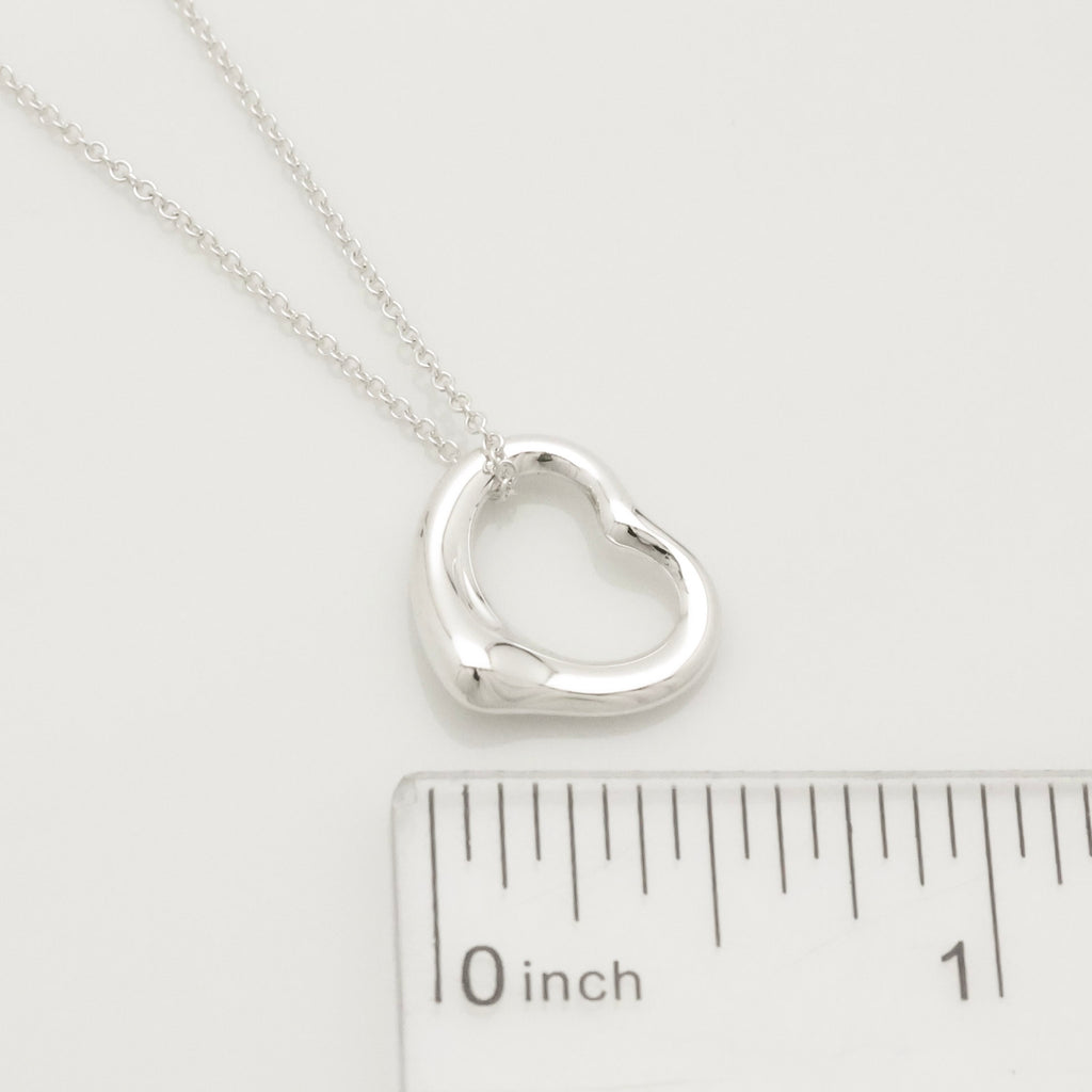 Tiffany & Co. Open Heart 16mm Pendant Necklace  Sterling Silver 925