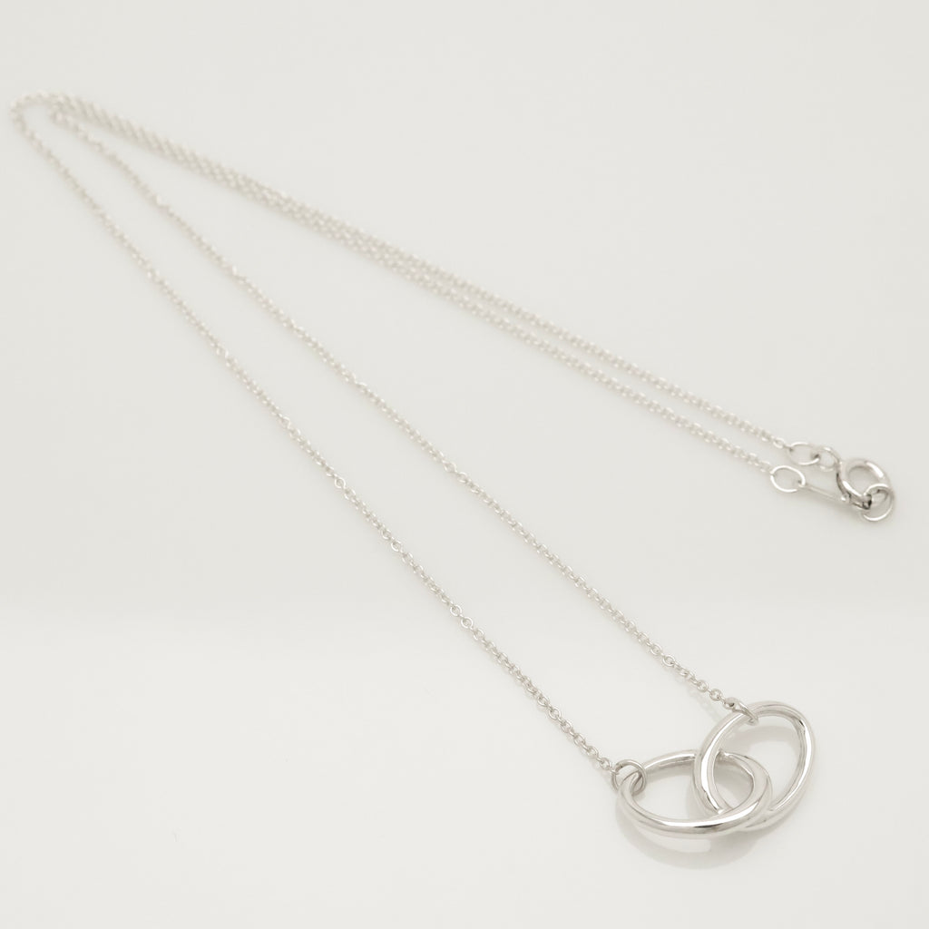  Tiffany & Co. Double Loop Necklace Pendant   Sterling Silver  925