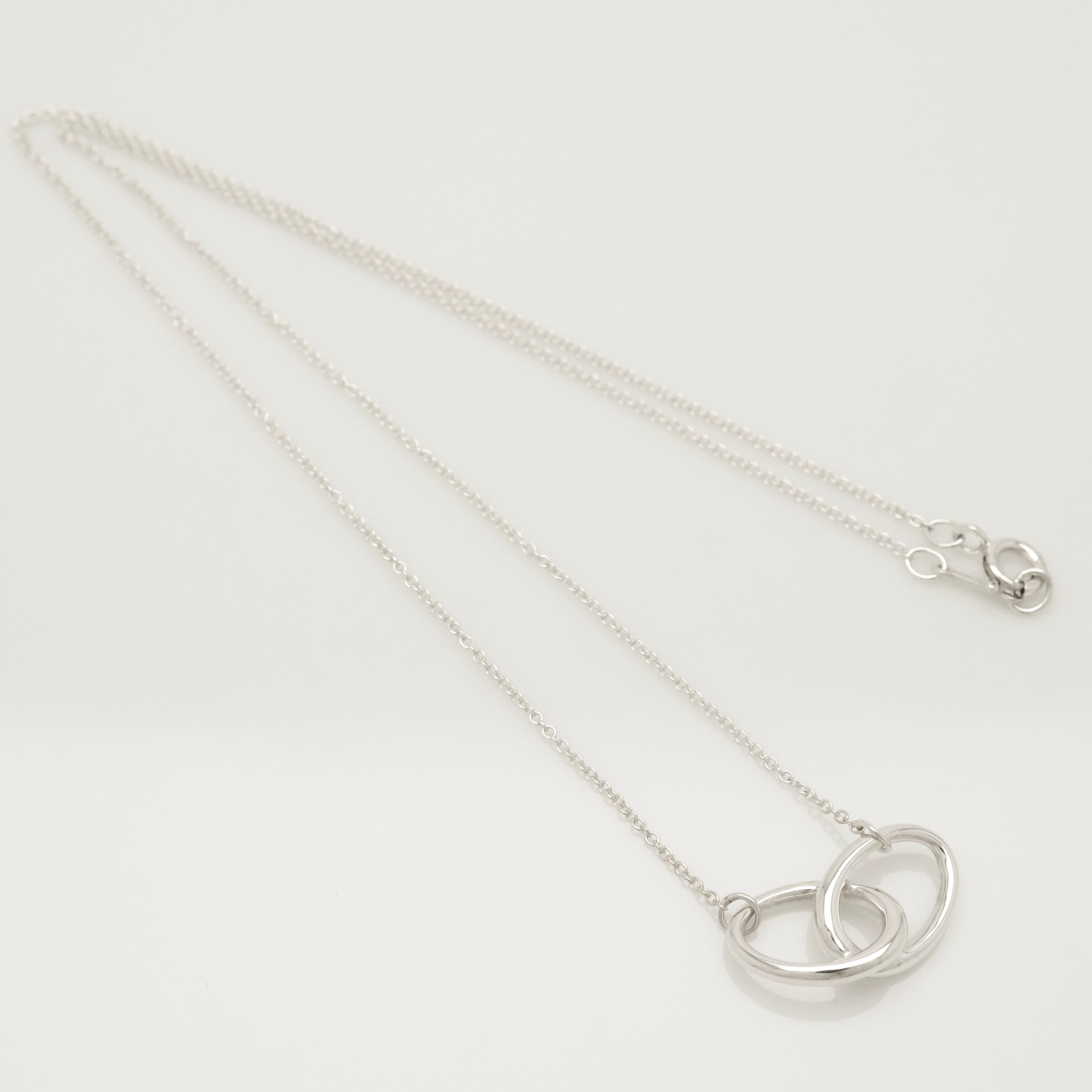  Tiffany & Co. Double Loop Necklace Pendant   Sterling Silver  925