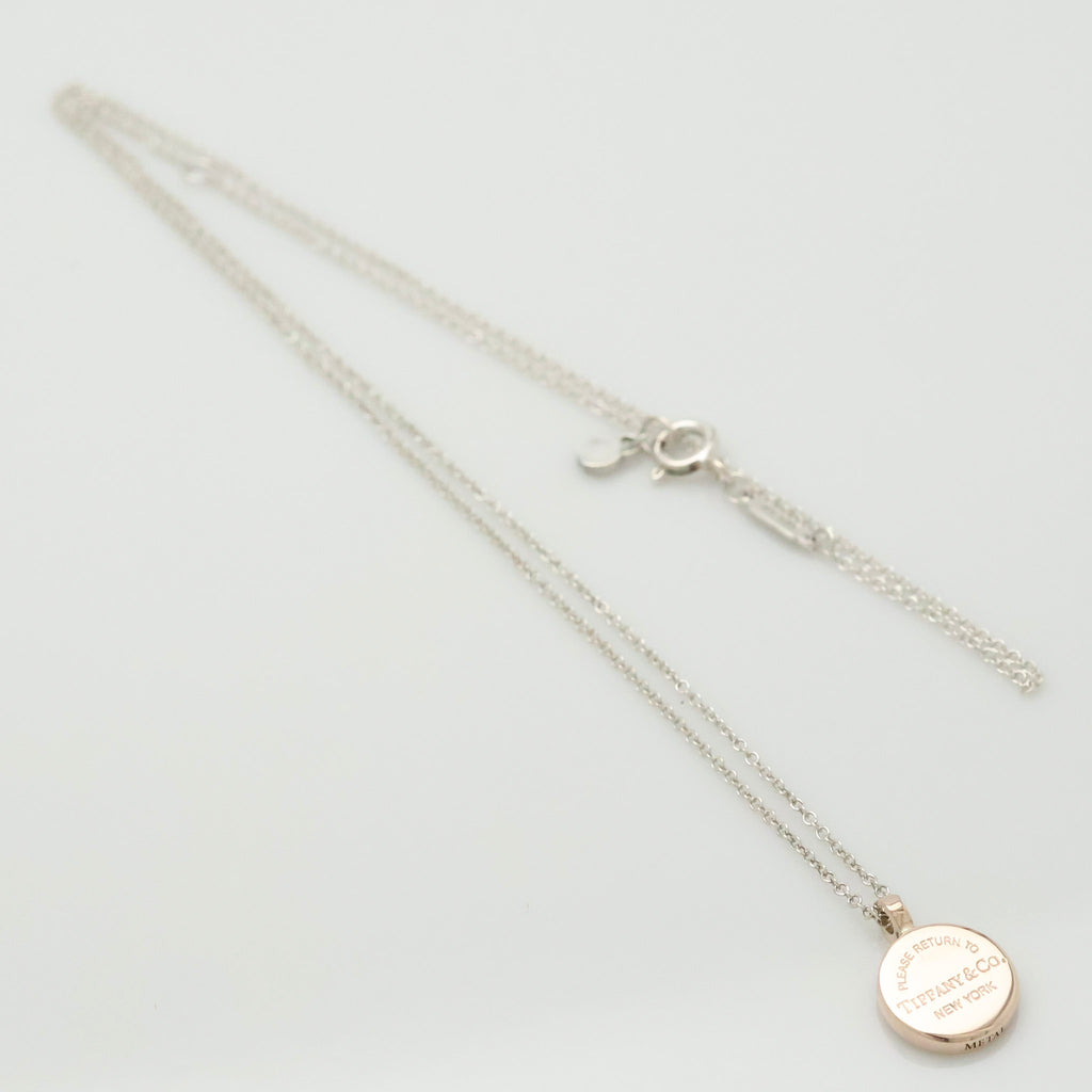Tiffany & Co. Return to Round Necklace Rubedo & Sterling Silver 925 