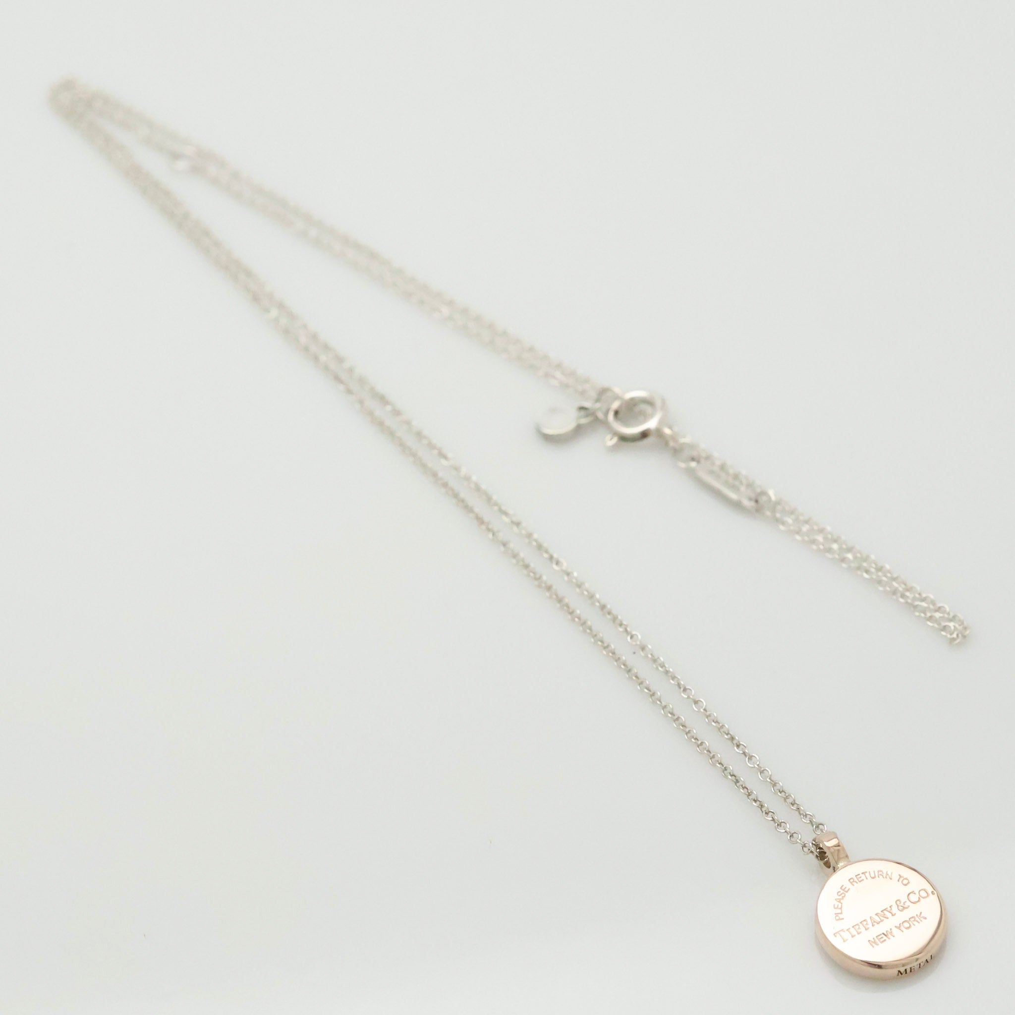 Tiffany & Co. Return to Round Necklace Rubedo & Sterling Silver 925 