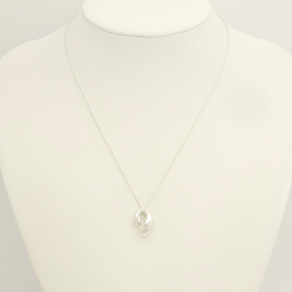 Tiffany & Co. Elsa Peretti Sterling Silver Double Teardrop Pendant Necklace Sterling Silver 925