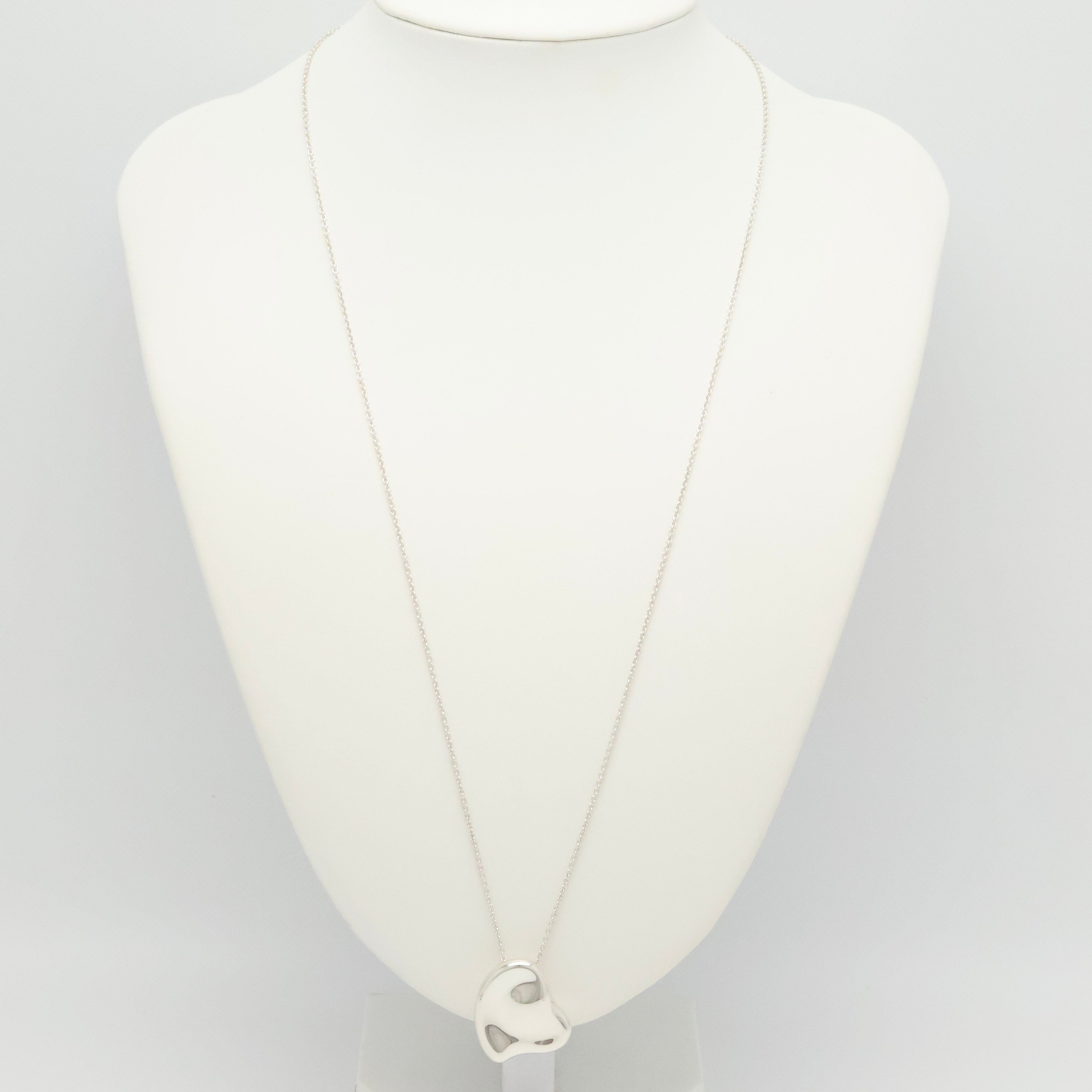  Tiffany & Co. Large Full Heart Pendant Necklace Sterling Silver 925